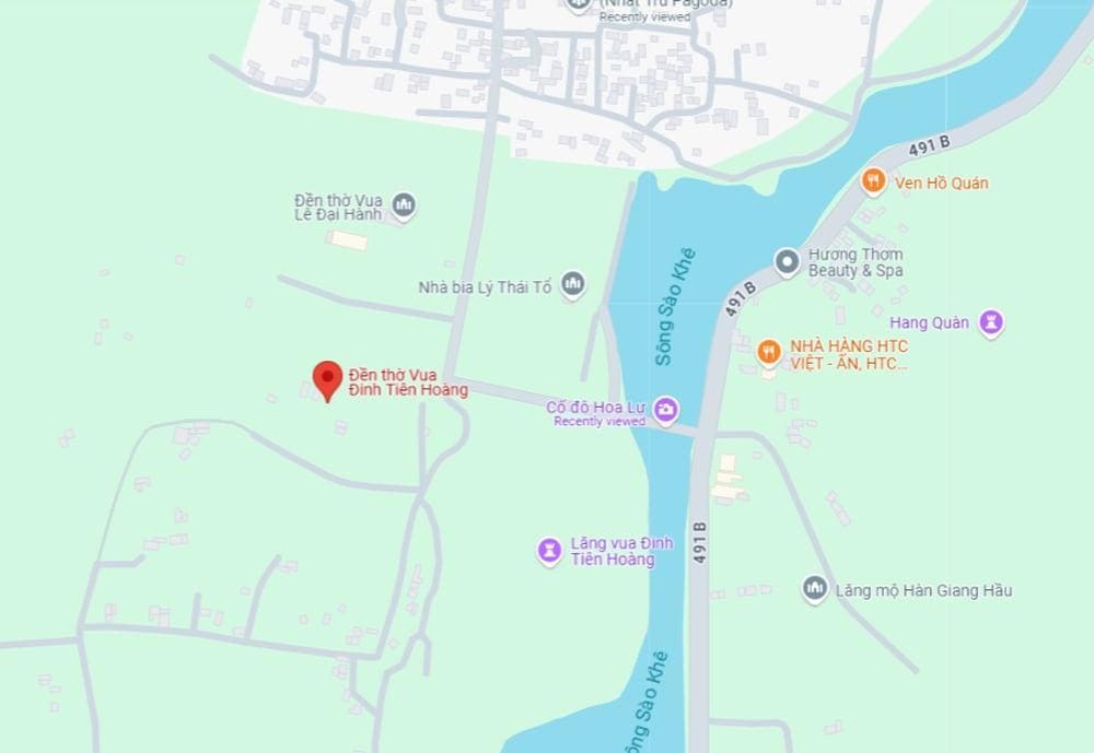 Hình ảnh vị trí đền thờ vua Đinh Tiên Hoàng tại Cố đô Hoa Lư Ninh Bình